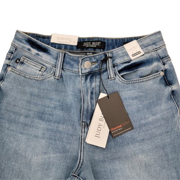 JUDY BLUE Therma Denim Boyfriend Fit High Waist Jeans Womens 3/26 Two Toned - Picture 12 of 16